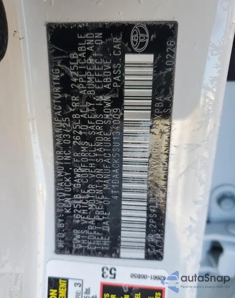 2025 Toyota Camry Xse из США, поврежденный, VIN 4T1DAACK5SU134009